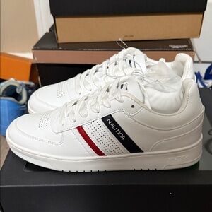 Nautica Classic White Lace-Up Sneakers